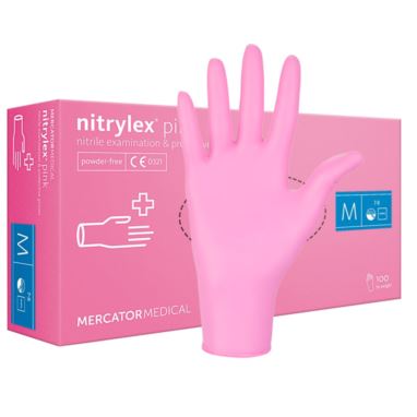 Rękawice nitrylowe Nitrylex pink różowe M 100 szt