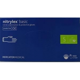 Rękawice nitrylowe Nitrylex Basic niebieskie S