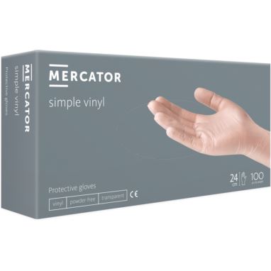 Rękawice MERCATOR® simple vinyl clear M 100 szt