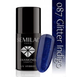 Lakier hybrydowy Semilac 087 Glitter Indigo - 7 ml