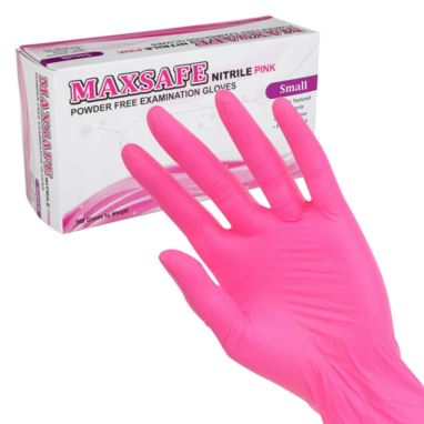 Rękawice nitrylowe MAXSAFE różowe S - 100 szt