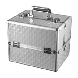 Kuferek kosmetyczny 32 cm cube 3D srebrny